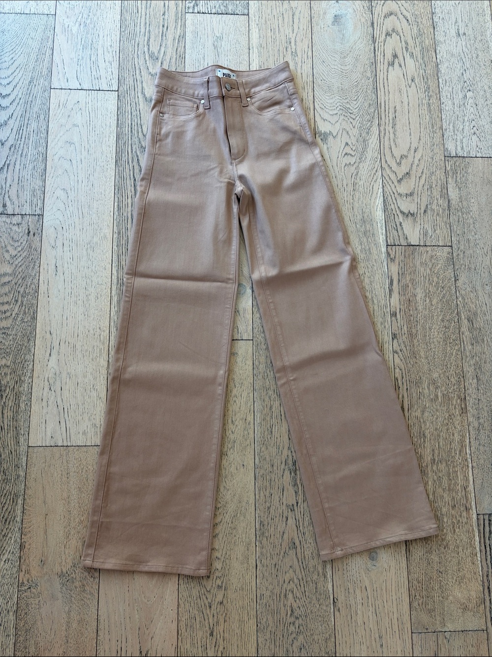 PAIGE Wide Leg Jeans in Tan